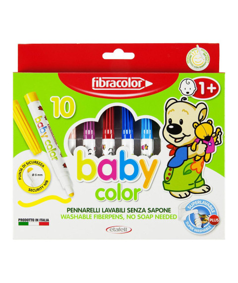 Carioci 10 culori Baby 1+, Fibracolor